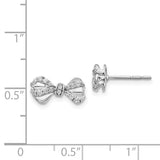 14k White Gold Diamond Bow Post Earrings-WBC-EM3970-020-WA