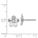 14k White Gold Diamond Flower Earrings-WBC-EM3979-007-WA