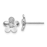 14k White Gold Diamond Flower Earrings-WBC-EM3979-007-WA