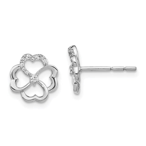 14k White Gold Diamond Fancy Clover Earrings-WBC-EM3982-010-WA