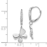 14k White Gold Diamond Butterfly Leverback Earrings-WBC-EM3993-015-WA