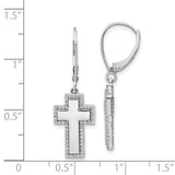 14k White Gold Diamond Fancy Cross Leverback Earrings-WBC-EM4002-030-WA