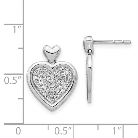 14k White Gold Diamond Fancy Heart Post Earrings-WBC-EM4015-050-WA