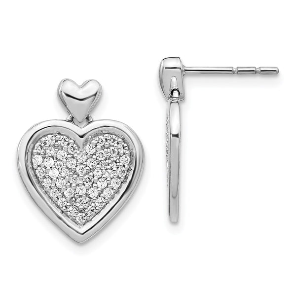 14k White Gold Diamond Fancy Heart Post Earrings-WBC-EM4015-050-WA