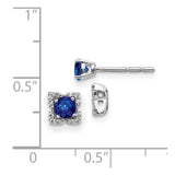 14k White Gold Diamond and Sapphire Stud w/Jacket Earrings-WBC-EM4022-SA-010-WA