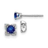 14k White Gold Diamond and Sapphire Stud w/Jacket Earrings-WBC-EM4022-SA-010-WA