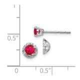 14k White Gold Diamond and Ruby Stud w/ Jacket Earrings-WBC-EM4024-RU-007-WA