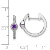 14k White Gold Diamond and Cabochon Amethyst Earrings-WBC-EM4031-AM-020-WA