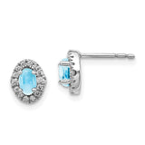 14k White Gold Diamond and Cabochon Blue Topaz Earrings-WBC-EM4035-BT-016-WA