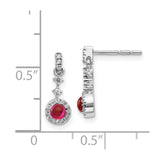 14k White Gold Diamond and Cabochon Ruby Earrings-WBC-EM4037-RU-016-WA