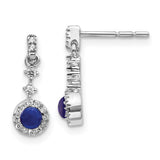 14k White Gold Diamond and Cabochon Sapphire Earrings-WBC-EM4037-SA-016-WA