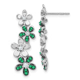 14k White Gold Diamond and Emerald Earrings-WBC-EM4045-EM-016-WA