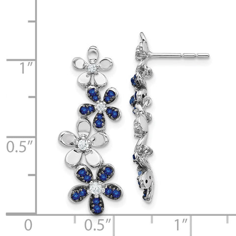 14k White Gold Diamond and Sapphire Earrings-WBC-EM4045-SA-016-WA