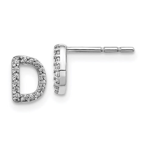 14k White Gold Diamond Initial D Earrings-WBC-EM4169D-010-WA