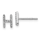 14k White Gold Diamond Initial H Earrings-WBC-EM4169H-009-WA