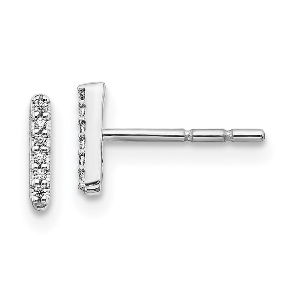 14k White Gold Diamond Initial I Earrings-WBC-EM4169I-004-WA