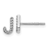 14k White Gold Diamond Initial J Earrings-WBC-EM4169J-005-WA