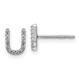 14k White Gold Diamond Initial U Earrings-WBC-EM4169U-008-WA