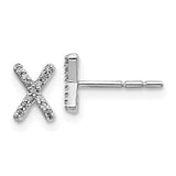 14k White Gold Diamond Initial X Earrings-WBC-EM4169X-008-WA