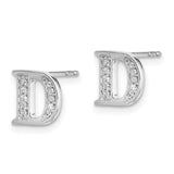 14k White Gold Diamond Initial D Earrings-WBC-EM4170D-008-WA