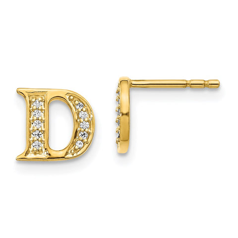 14k Diamond Initial D Earrings-WBC-EM4170D-008-YA