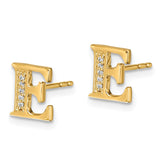 14k Diamond Initial E Earrings-WBC-EM4170E-003-YA