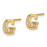 14k Diamond Initial G Earrings-WBC-EM4170G-005-YA