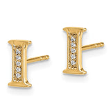 14k Diamond Initial I Earrings-WBC-EM4170I-003-YA