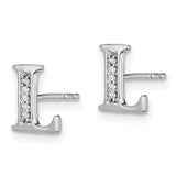 14k White Gold Diamond Initial L Earrings-WBC-EM4170L-003-WA