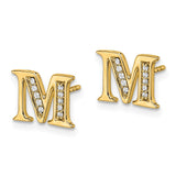 14k Diamond Initial M Earrings-WBC-EM4170M-007-YA
