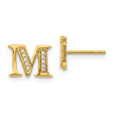 14k Diamond Initial M Earrings-WBC-EM4170M-007-YA