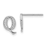 14k White Gold Diamond Initial Q Earrings-WBC-EM4170Q-007-WA