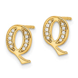 14k Diamond Initial Q Earrings-WBC-EM4170Q-007-YA