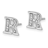 14k White Gold Diamond Initial R Earrings-WBC-EM4170R-008-WA