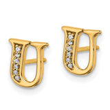 14k Diamond Initial U Earrings-WBC-EM4170U-004-YA