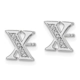 14k White Gold Diamond Initial X Earrings-WBC-EM4170X-005-WA