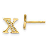 14k Diamond Initial X Earrings-WBC-EM4170X-005-YA