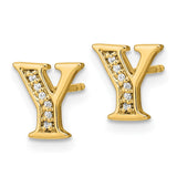 14k Diamond Initial Y Earrings-WBC-EM4170Y-004-YA