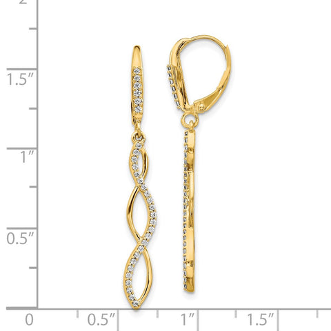 14k Diamond Leverback Earrings-WBC-EM4181-033-YA