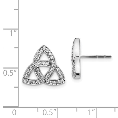 14k White Gold Celtic Knot Diamond Earrings-WBC-EM4185-045-WA