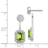 14k White Gold Diamond/Peridot Front/Back Earrings-WBC-EM4195-PE-062-WA