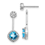 14k White Gold Diamond/Blue Topaz Front/Back Earrings-WBC-EM4196-BT-033-WA