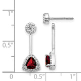 14k White Gold Diamond/Trillion Garnet Front/Back Earrings-WBC-EM4197-GA-033-WA