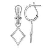 14k White Gold Diamond Dangle Omega Back Earrings-WBC-EM4201-033-WA