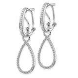 14k White Gold Diamond Teardrop Dangle Omega Back Earrings-WBC-EM4204-050-WA