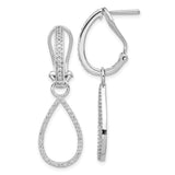 14k White Gold Diamond Teardrop Dangle Omega Back Earrings-WBC-EM4204-050-WA