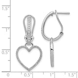 14k White Gold Diamond Heart Dangle Omega Back Earrings-WBC-EM4207-050-WA