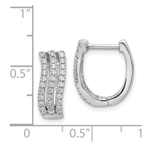14k White Gold 3-row Diamond Hinged Hoop Earrings-WBC-EM4215-050-WA