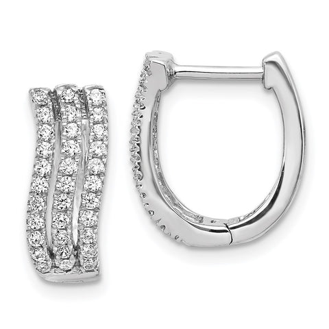 14k White Gold 3-row Diamond Hinged Hoop Earrings-WBC-EM4215-050-WA