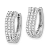 14k White Gold 3-row Diamond Hinged Hoop Earrings-WBC-EM4215-075-WA